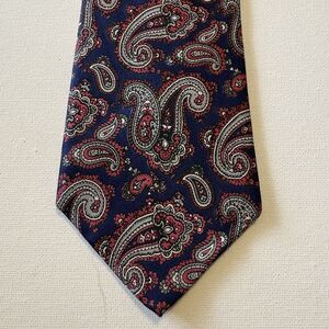 Bert Pulitzer Neck Tie Classic Business Office Wear Preppy Blue Red Paisley